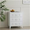 [en.casa] Cassettiera in Acciaio Comò con 3 Cassetti Organizzatore da Ufficio Soggiorno Mobile Contenitore per Archivio 72 x 60 x 40 cm - Bianco