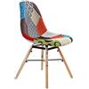 IlGruppone Sedia stile Patchwork con gambe in legno e seduta rivestita, con schienale ergonomico, ideale per casa, ufficio, bar e sale d'attesa modello Bonnie - Patchwork - 1 Pezzi