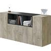 CAESAROO Madia soggiorno 150 cm con 3 Ante e 3 vani Rovere e Grigio antracite - Rovere e Grigio