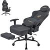 Submi Sedia Gaming, Ergonomica PC Sedia Gaming con Poggiapiedi, Sedia da Gaming in Tessuto Traspirante, Poltrona Gaming con Supporto Lombare, Sedia da Ufficio per Adulti, 150kg (Grigio Scuro)