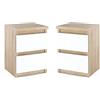 MRBLS_HOME Set di 2 comodini moderni con cassetti, in legno, per la camera da letto (Sonoma, bianco opaco), 30 x 40 x 30 cm (larghezza x altezza x profondità)