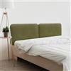 DHOME Testiera Imbottita Liscia Arrotondata in Tessuto Aqualine per Parete Acustica Testate Letto Fonoassorbenti Camera da Letto (Verde, 160cm Dual)