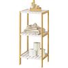 [en.casa] Scaffale in bambù a 3 Ripiani in MDF (LxPxA) 33 x 34 x 80 cm Mobile in Color Naturale e Bianco per Cucina/Bagno