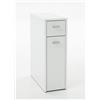 AVANTI TRENDSTORE Murlo - mobiletto multiuso, con 1 vano estraibile su rotelle ed 1 cassetto, in legno laminato di colore bianco, perfetto per il bagno. Dimensioni: LAP 20x61x45 cm