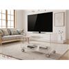 Slato Fedra - Tavolino a Due Ripiani con Ruote, Porta TV da Soggiorno, Design Moderno in Cristallo Acrilico Alto Spessore Trasparente, Made in Italy, L.77 x P.40 x H.52 cm