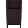 Mevsim Store Mobiletto da Bagno, Mobile da Bagno, Armadietto Laterale, Cassettiera, Mobiletto Multiuso, con 3 Scomparti, una Ribalta, Ripiano Regolabile, in MDF, Marrone Scuro, 80x45x30 cm