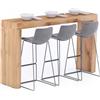 Mobili Fiver, Tavolo Alto Evolution 180x40, Rovere Rustico con Due Gambe, Tavolo Penisola Cucina per 3 persone, Made in Italy