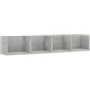 vidaXL Scaffale Porta CD a Muro Aperto Robusto Elegante Moderno Espositore Decorativo Porta Libri Libreria Grigio Cemento 100x18x18cm in Truciolato