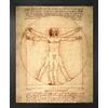1art1 Leonardo da Vinci Stampa d'Arte e Cornice (MDF) - Uomo Vitruviano, 1490 Circa (50 x 40cm)
