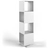Vicco Scaffale girevole, Bianco, 35.2 x 144.2 cm, per l'archiviazione di documenti e scatole 30x30 cm, ruotabile a 360°