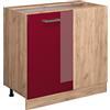 Vicco Mobile ad angolo cucina R-Line, Rosso lucido, 86 cm