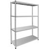 BZYFJB Scaffale da cucina in acciaio inox, per carichi pesanti, 120 x 40 x 150 cm, 4 ripiani in acciaio inox, per uso commerciale e domestico, con strati antiscivolo e struttura modulare