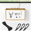 Catekro Mensola galleggiante da parete per router WiFi, armadietto di archiviazione WiFi, ripiano per router, viene fornito con 100 fascette nere da 150 mm, organizer da scrivania per cavi di alimentazione