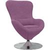 vidaXL Poltrona uovo Viola Velluto, Poltrona Moderna in Velluto, Sgabello Girevole Elegante, Comodo Sedile per il Soggiorno, Arredo Interno Chic