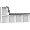 HOMCOM Libreria Scaffale con 5 Ripiani Aperti, 2 Cuscini, Grigio Bianco