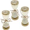 Ingrosso e Risparmio Bomboniera Matrimonio 1 pz Clessidra in Vetro con Sabbia Bianca con Basi in Legno Inciso con Parole Gioia Amore Sogni e Charm Albero della Vita Comunione Cresima (Standard)