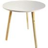 Due Esse di Tavolino Rotondo, Tavolino da caffè per Soggiorno, Tavolino Basso, con Gambe in Legno Chiaro, Stile Scandinavo, per Salotto Camera da Letto, Tavolo in Legno Naturale, Diametro 38 cm H39 cm