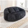 Sweiko Grande ciniglia High Back Pear Armchair, Memory Foam Bean Bag Sofa, interno esterno adatto per adulti e bambini (nero)