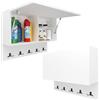 Milionmeblicom Mobiletto Pensile da Bagno Paula con Ganci Doppi Neri, Salvaspazio, Mobile da Parete Sospeso, Armadietto Pieghevole con Apertura Telescopica, Bianco Opaco, 39 x 90 x 23 cm