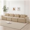 Wyibwy Divano componibile Boneless 4 posti,divano modulare 4 posti,divano a compressione (senza montaggio),divano moderno con seduta profonda,divani Componibili a quattro posti, velluto a coste,Beige
