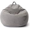 Lumaland Poltrona a Sacco Comfort Line - XL - 90x110x50 cm - Bean Bag Interno ed Esterno per Giardino, Salotto, Balcone - Pouf Elegante e Morbido Outdoor & Indoor - Grigio Chiaro