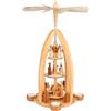 Brubaker Piramide Natalizia in Legno - Angeli, Gesù, Maria, Giuseppe e Re Magi - Modello Girevole da 44 cm per Natale - Elegante e Raffinata per 4 Candeline da Tavolo - Dipinta a Mano - Marrone