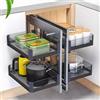HFGHGDF Armadio Angolare, Cassetti Estraibili per Cucina, Organizzatore per Armadio, Organizer Angolare Estraibile con 4 Cesti, Portaoggetti Estensibile per Cucina e Bagno(Color:900)