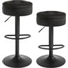 WOLTU Set di 2 Sgabelli da Cucina, Sgabelli da Bar Alti con Spazio Contenitivo, Sedia Regolabili in Altezza e Girevoli a 360°, per Cucina Sala da Pranzo Bar Bancone, Velluto, Metallo, Nero