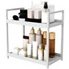 Generico Scaffale Desktop A 2 Livelli - Stand Di Deposito Per Ufficio, Rack Di Libreria | Organizzatore In Legno Multi -scopo Per Bancone Per Il Bagno, Scaffale Per Il Trucco Compatto, Piccola Griglia Da Cucin