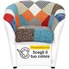 Totò Piccinni Poltrona POZZETTO Patchwork Imbottita Artigianale in Ecopelle Design Made in Italy (Party Personalizzato)