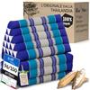livasia Cuscino Thai a 3 segmenti Alto - 185x55x8cm - Cuscino Triangolare con Materasso Pieghevole, kapok, Cuscino per la Schiena Jumbo, Tappetino Thai da Piegare, Fatto a Mano (Blu)
