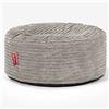 Lounge Pug Pouf Rotondo Velluto a Coste 65 cm Grande, Visone, Poggiapiedi o Seduta Aggiuntiva