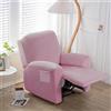 Hearda Copripoltrona Relax Reclinabile, Velluto Fodere Poltrona Relax Elasticizzato Copripoltrona 1 Posto con Tasca Copripoltrona Reclinabile Fodere per Poltrone (Rosa)