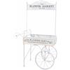 Gruppo Maruccia - Carretto Vintage in Metallo Bianco con Ruote - Espositore per Negozi - Decorazione per la Casa - Addobbo per Matrimoni e Cerimonie