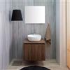 Kiamami Valentina - Mobile Bagno Noce Scuro 60Cm Lavabo D'arredo E Specchio A Filo | Siena