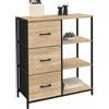 IDMarket - UTAH Aparador de 3 cajones con estantes, diseño industrial, 70 cm