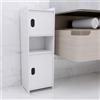 HUOLE Supporto per carta igienica per armadio, piccolo mobile per WC, mobile da bagno su piedistallo design moderno, colonna, armadio/guardaroba, 72 x 20 x 24 cm, bianco