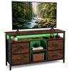hitsuki Cassettiera da soggiorno Chest of Drawers, stile industriale vintage, con illuminazione e 4 cassetti, multifunzionale, come corridoio, soggiorno, metallo e legno, 110 x 30 x 78 cm