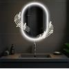 CLP Specchio da Bagno Karishma 70x50 cm, Specchio da Bagno antiappannamento, Specchio da Parete Illuminazione LED, con e Senza Bluetooth, Contenuto del Set:con Bluetooth