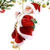 Generico Babbo Natale Che Si Arrampica Sulla Corda | 1 * Decorazione Natalizia Elettrica | 12,5 X 13 X 32 Cm Divertente Decorazione Per Interni Con Musica E Movimento Per Finestre, Tetti, Scale E Balconi,