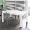icreo Tavolo allungabile DIONISIO 140 moderno finitura bianco cm.140x90 H75 con 2 allunghe cm.40 allungabile a cm.220 nobilitato di alta qualità