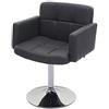 Mendler Design Sedia Lounge Orlando M10 Cromo Ecopelle 55x60x80cm - Grigio