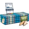 livasia Materasso pieghevole sostenibile in kapok - 200x110x8cm - materasso largo per gli ospiti, materasso pieghevole, tappetino yoga, letto per gli ospiti, lettino giardino balcone (Azzurro)