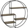 Vicco Libreria da parete Fyrk, Rovere, 55 x 55 cm Rotondo, per montaggio a parete con quattro vani aperti