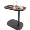 CHERIPOLI 45 - 80 cm, altezza regolabile, scrivania mobile, in legno con ruote, tavolino da caffè a forma di C, tavolino piccolo per soggiorno, divano, divano (noce)