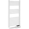 TROTEC Scaldasalviette elettrico TWH 500 S - 500 W, montaggio a parete, design a tubo piatto bianco, funzionamento silenzioso, IPX4, ideale per bagno e WC per ospiti