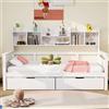 KOMHTOM letto singolo con contenitore 90x200, divano letto una piazza e mezza con due cassetti Struttura letto singolo bianco (materasso non incluso)