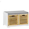 SoBuy Panca scarpiera ingresso con seduta con Contenitore per legna da interno L71xP35xA43 cm bianco e legno FSR23-K-WN…