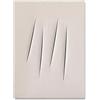 XCPORA Lucio Fontana Poster Bianco Ombra Graffi Dipinto Lucio Fontana Tela Wall Art Lucio Fontana Stampe Home Wall Decor Picture 50x70cm Senza Cornice