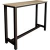MB Muebles Bonitos, Tavolo Alto da bar Ani, Barra da cucina in Stile Minimalista con Gambe in Metallo, Melamina Opaca, Nero e Sonoma, 140x100x40 cm